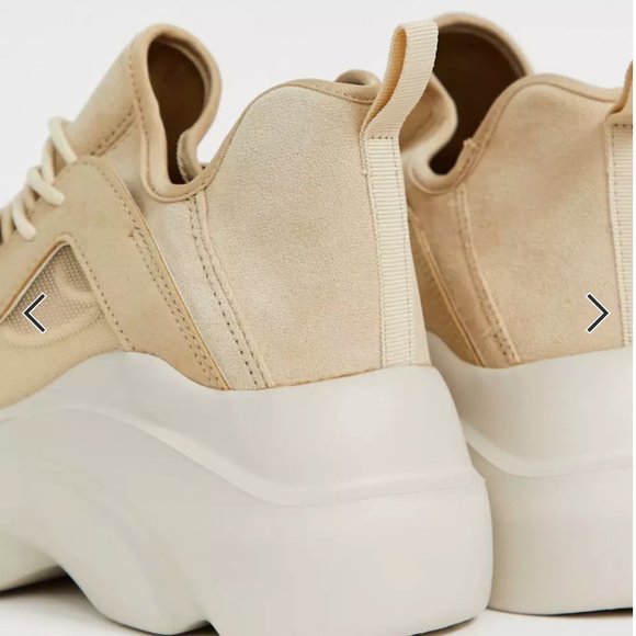 ASOS DESIGN Director chunky lace up sneakers in beige US size 8 - Picture 2 of 4